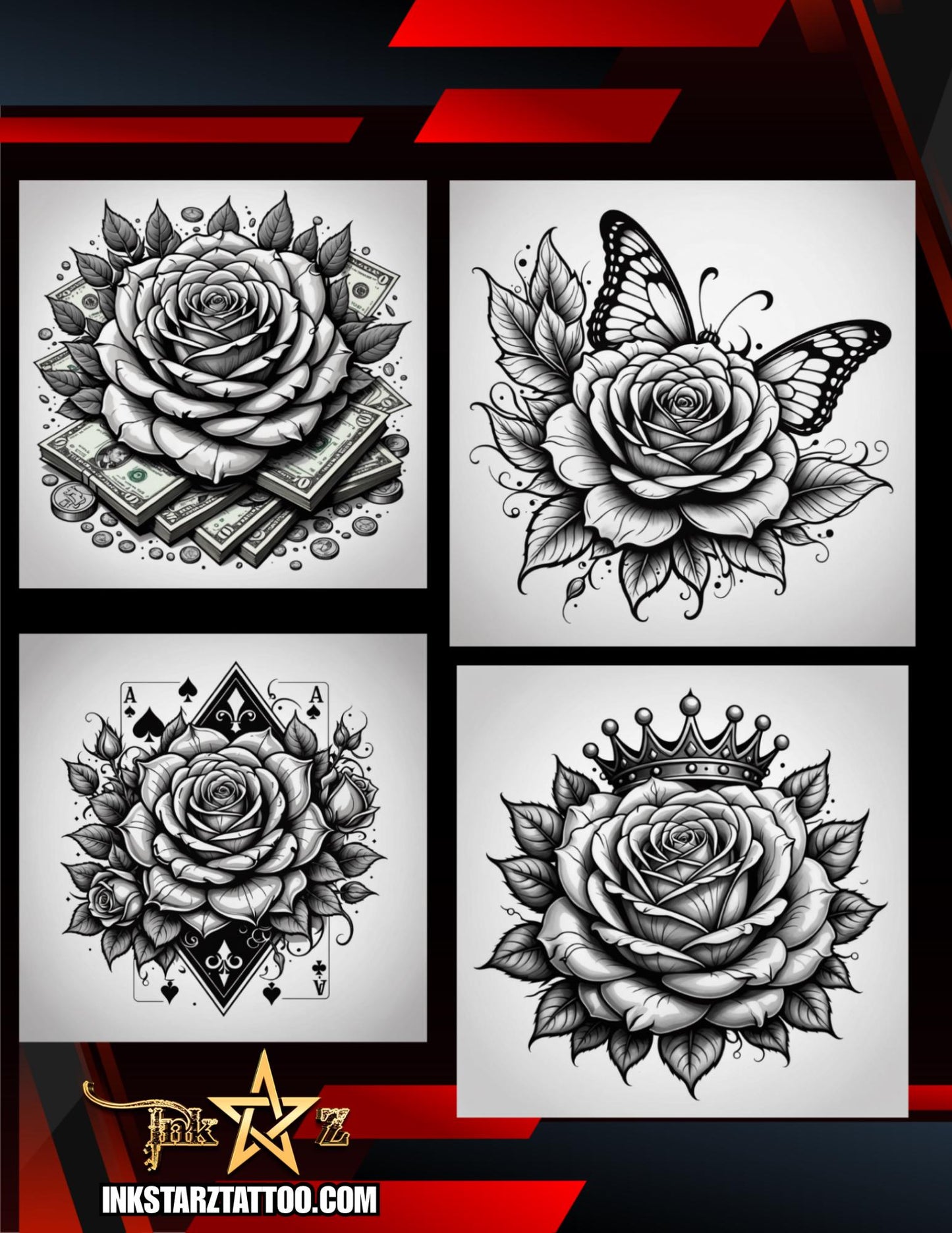 2000+ Rose Procreate Brush Set – Ultimate Floral Tattoo & Digital Art Collection