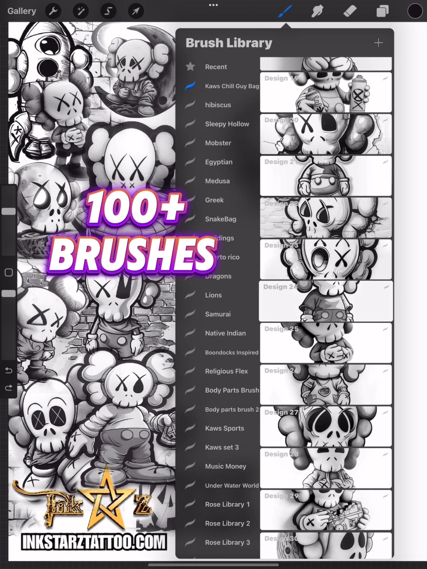 KAWS Chill Guy Procreate Brush Set