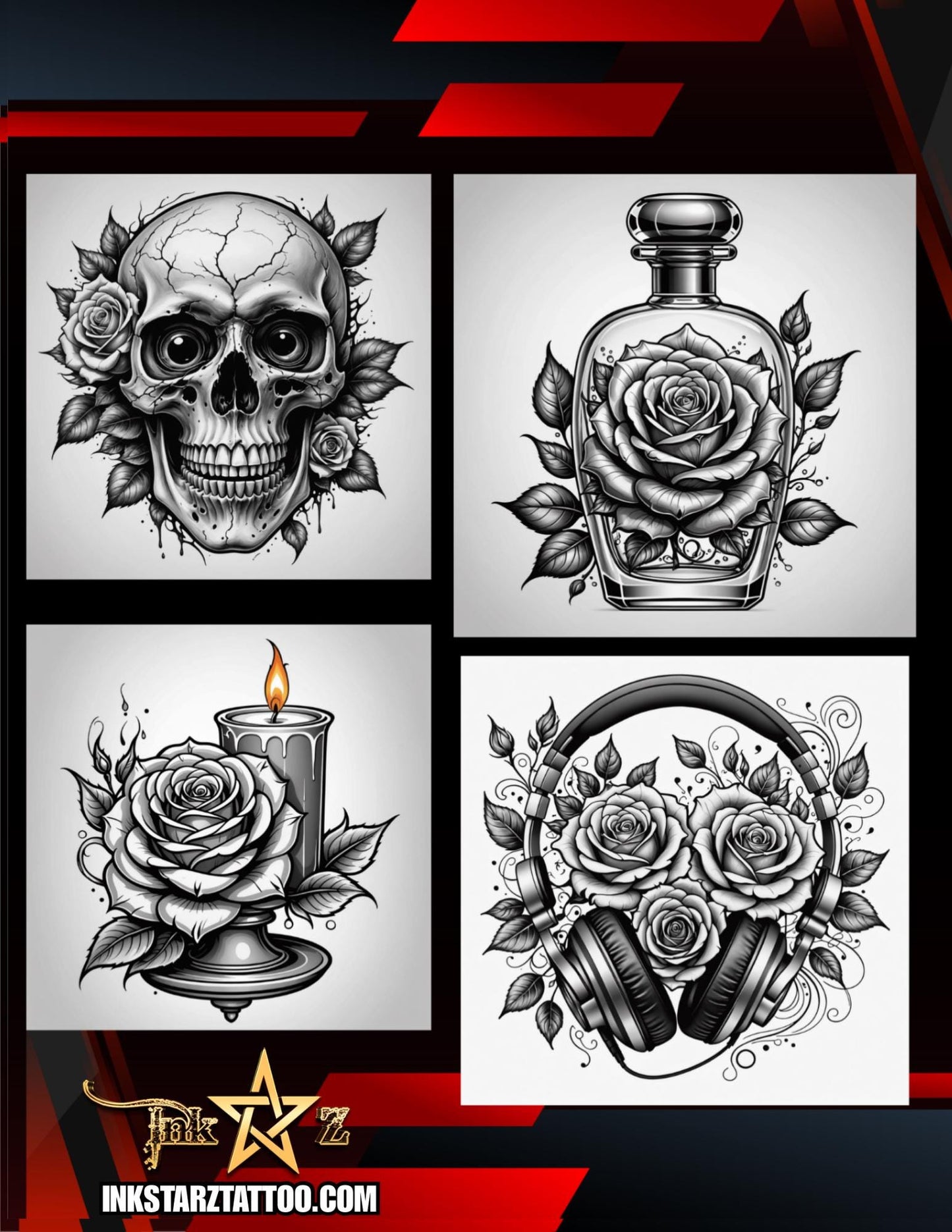 2000+ Rose Procreate Brush Set – Ultimate Floral Tattoo & Digital Art Collection