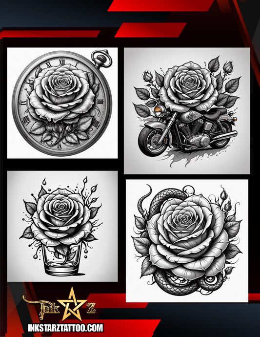 2000+ Rose Procreate Brush Set – Ultimate Floral Tattoo & Digital Art Collection