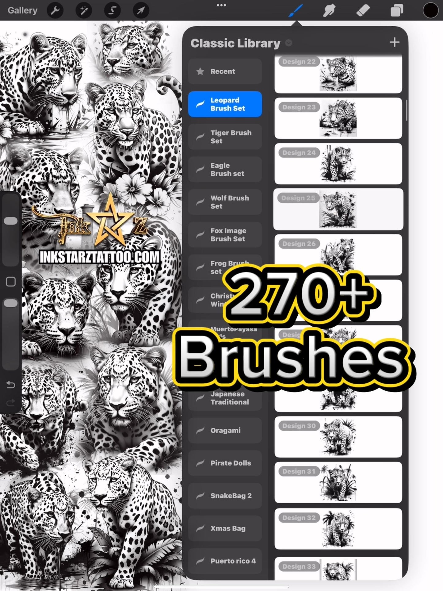 Leopard Procreate Brush Set 270 Brushes
