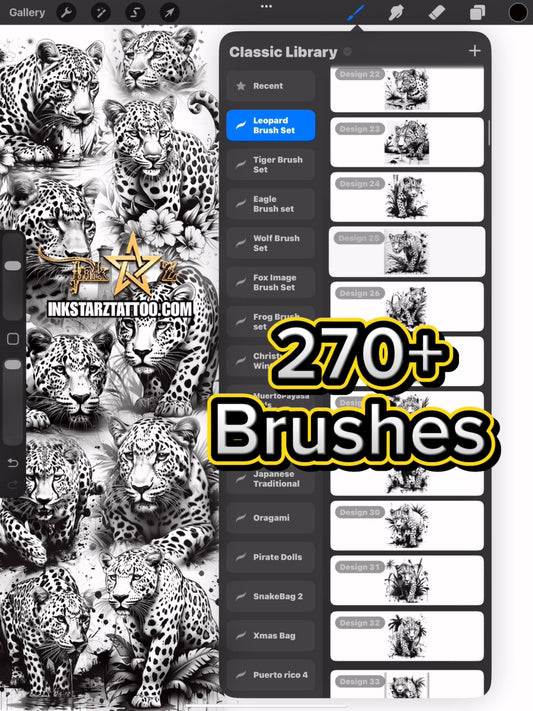 Leopard Procreate Brush Set 270 Brushes