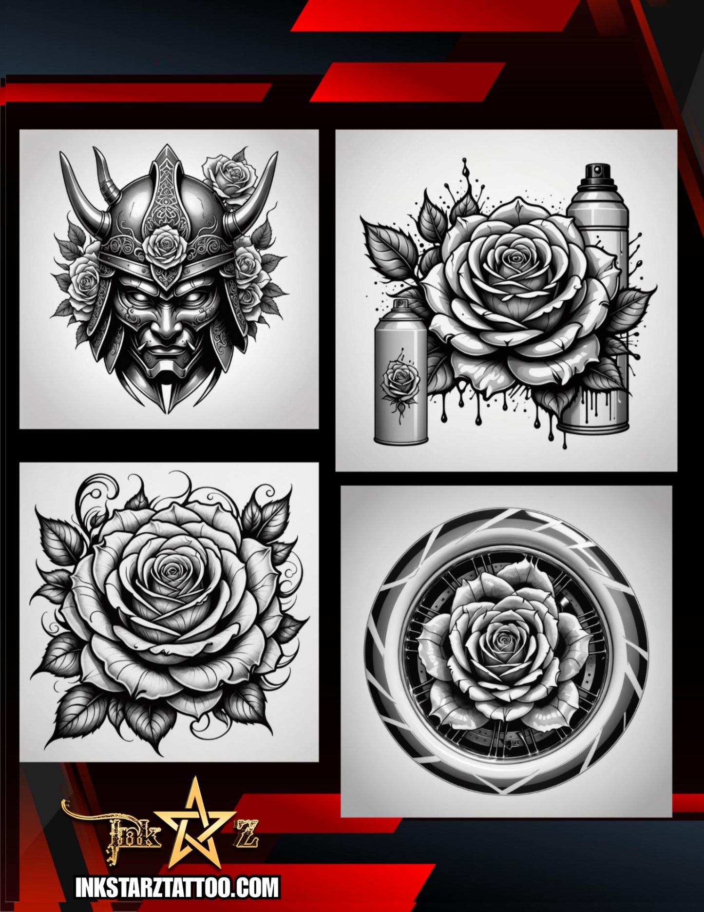 2000+ Rose Procreate Brush Set – Ultimate Floral Tattoo & Digital Art Collection